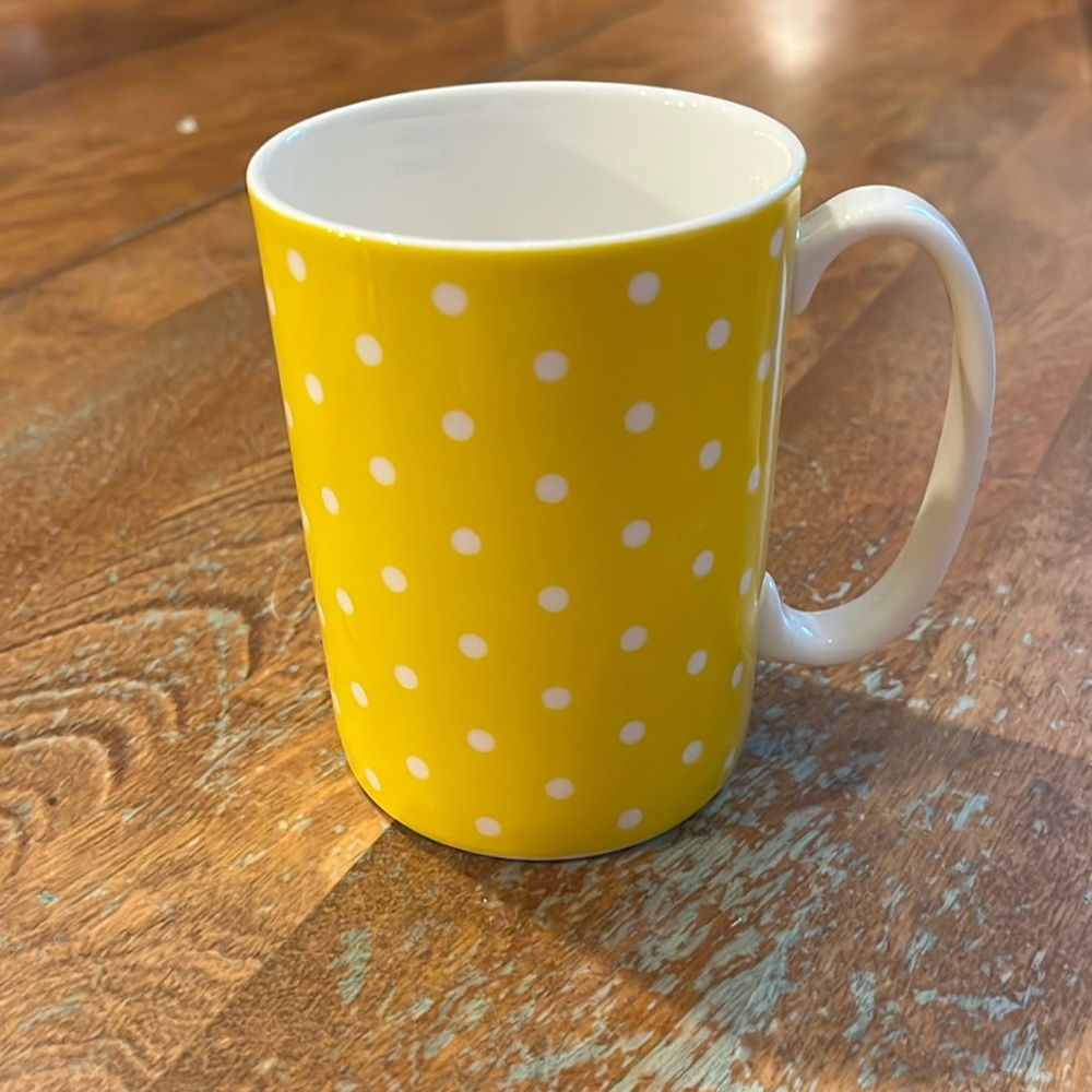 KATE SPADE Larabee Dot Yellow Mug Lenox NWT